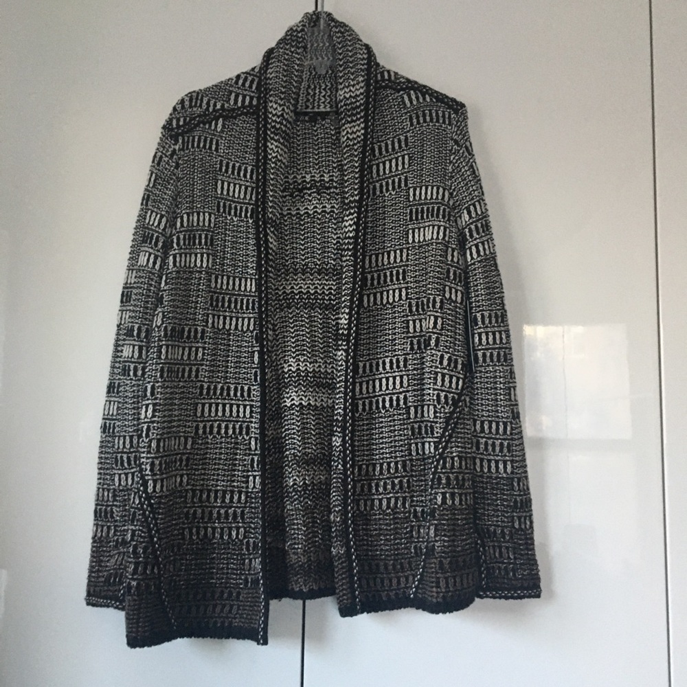 NIC+ZOE Open Front Cardigan Size-Large Color-Brown/White NWT - Picture 6 of 12